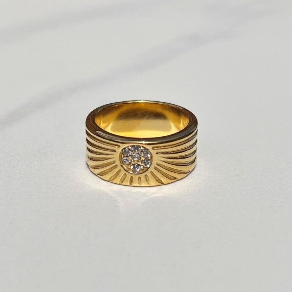 New! “Soline” Ribbed Gold Ring